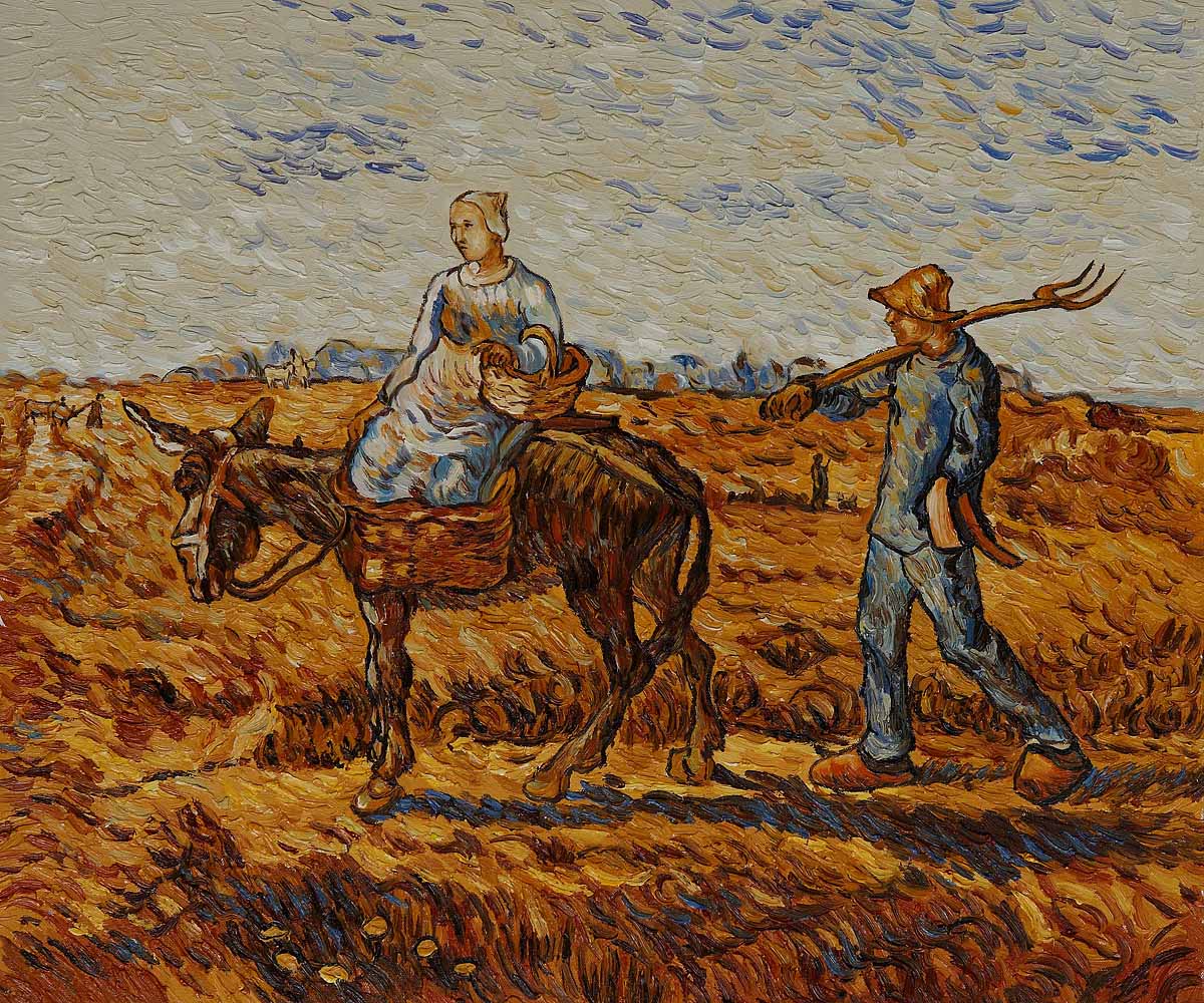 Peasant Couple Going to Work by Vincent Van Gogh